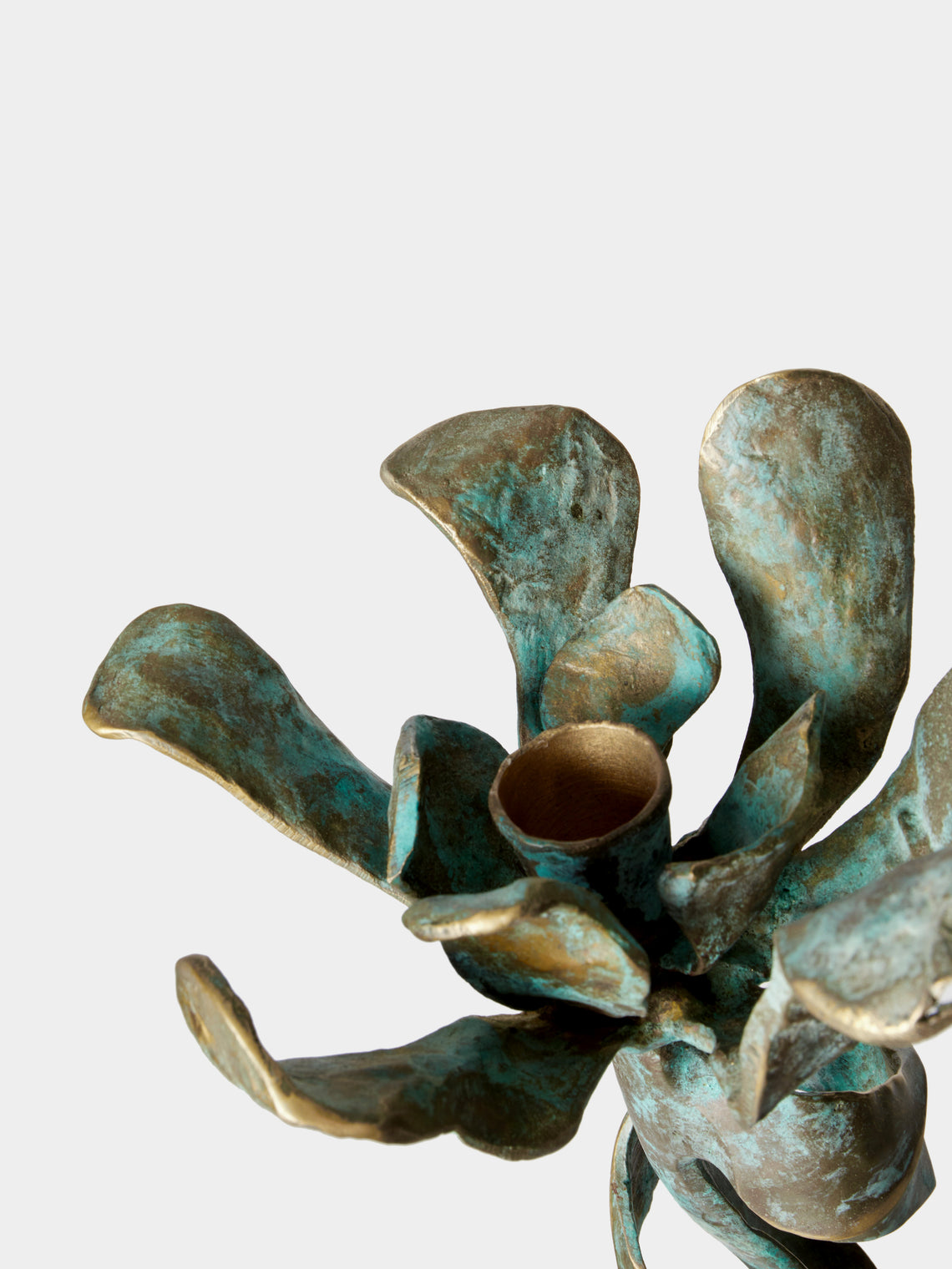 Viya - Glory Lily Brass Candelabra - Brass - ABASK