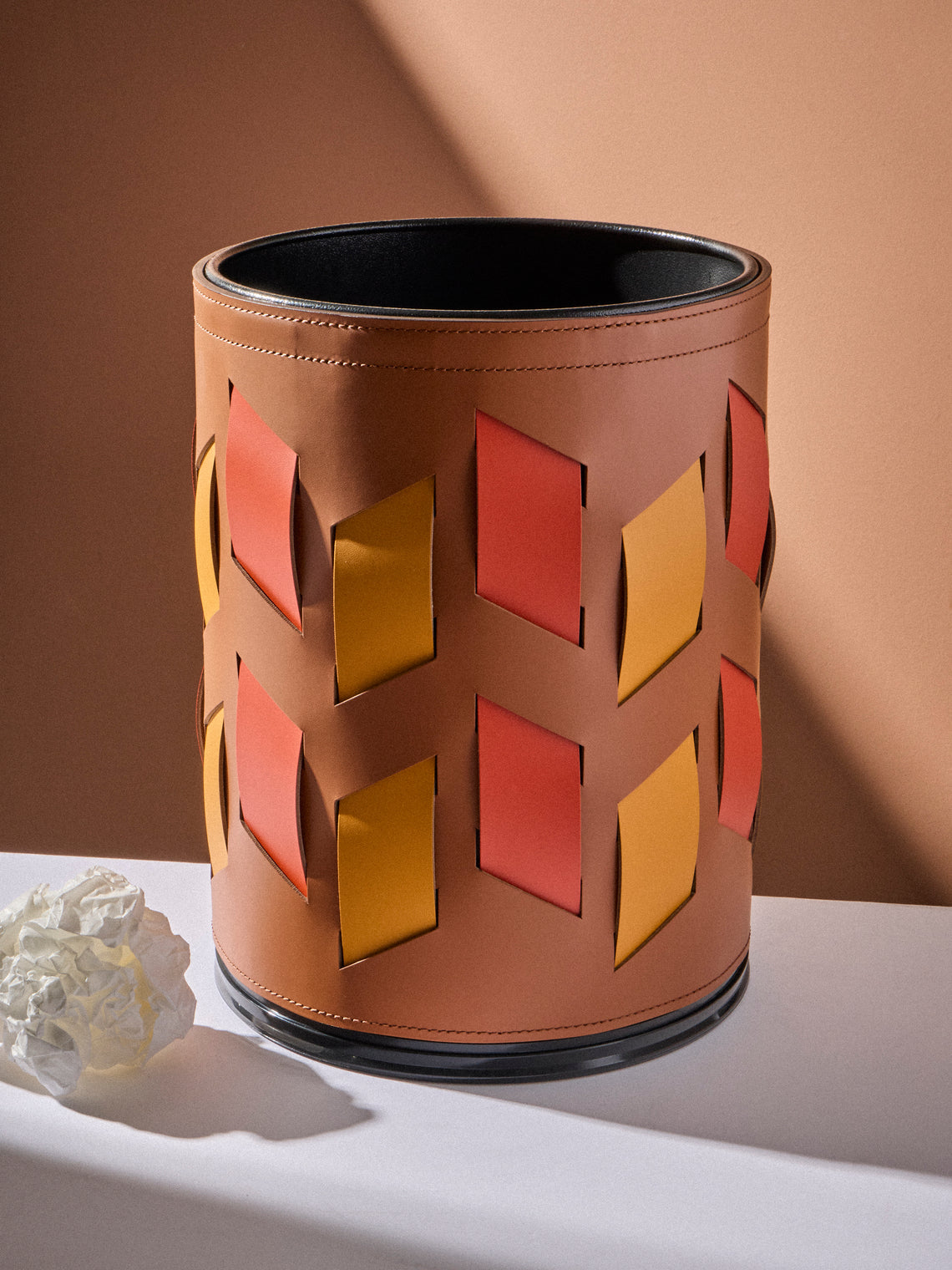 RUDI - Bino Leather Wastepaper Bin - Multiple - ABASK