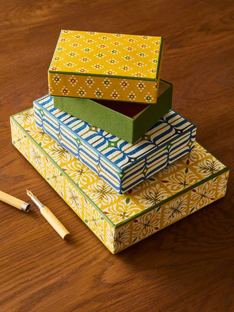 Keijusha - Washi Treasure Boxes (Set of 3) - Yellow - ABASK