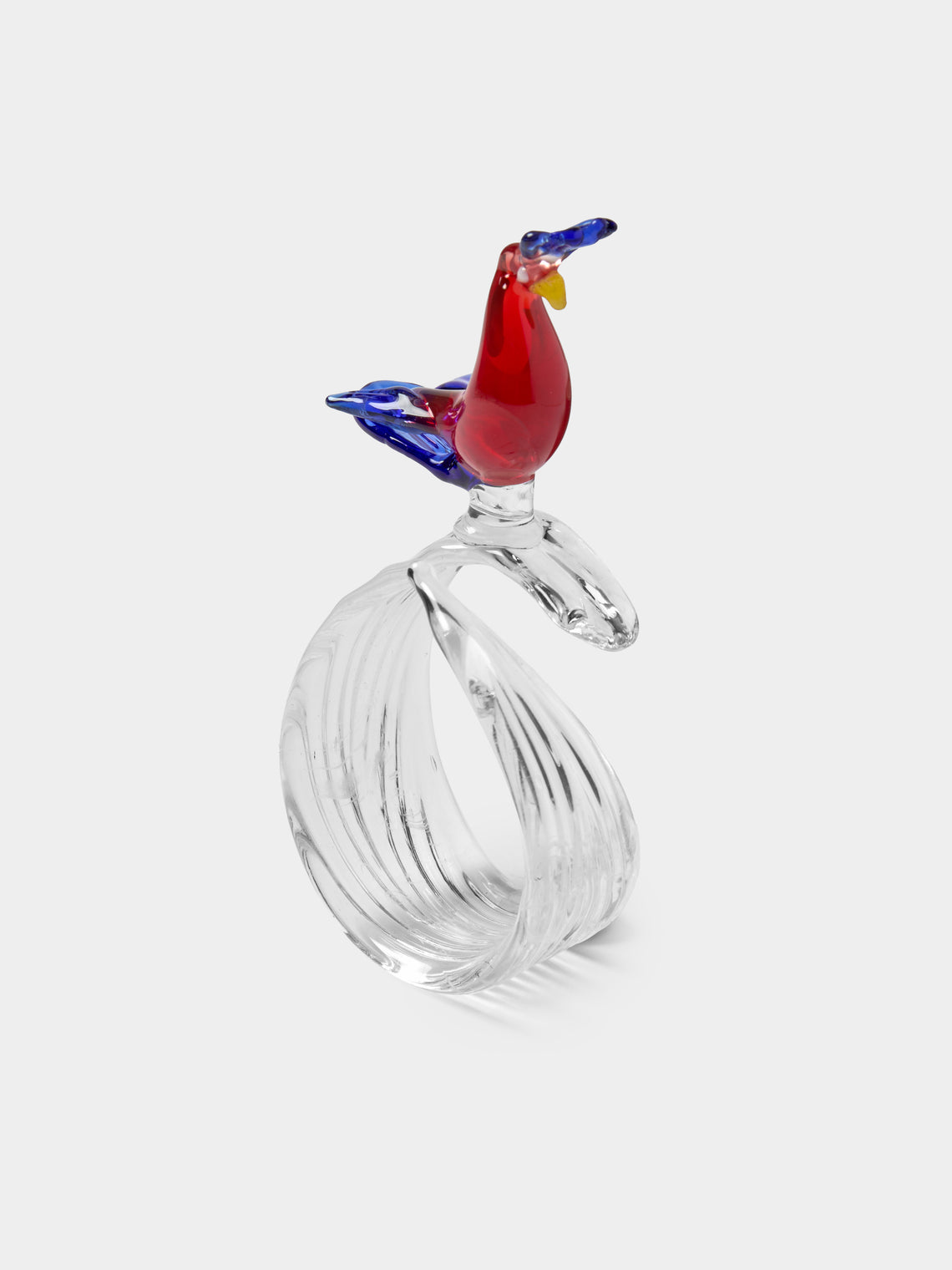 Casarialto - | Set of 6 | Tropical Birds Hand-Blown Glass Napkin Rings - Multiple - ABASK