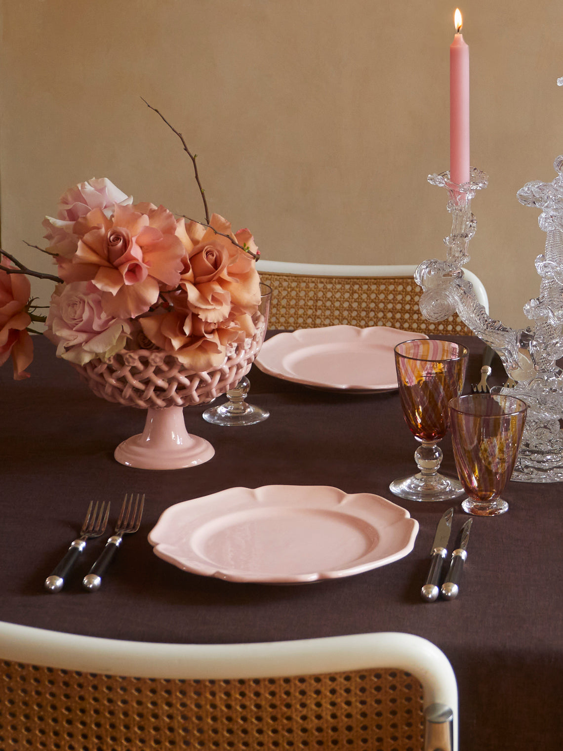 Maison Pichon Uzès - Louis XV Campagne Hand-Glazed Ceramic Dinner Plates (Set of 4) -  - ABASK