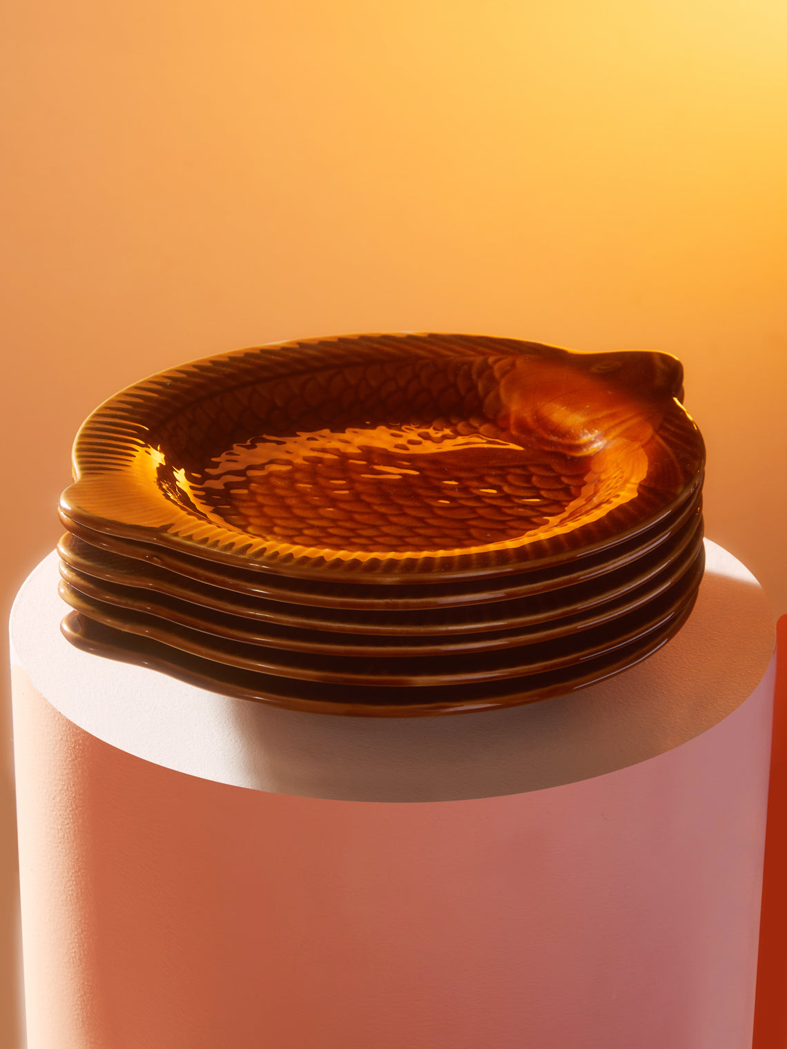 Antique and Vintage - 1950s Sarreguemines Ceramic Fish Dinner Plates (Set of 6) -  - ABASK