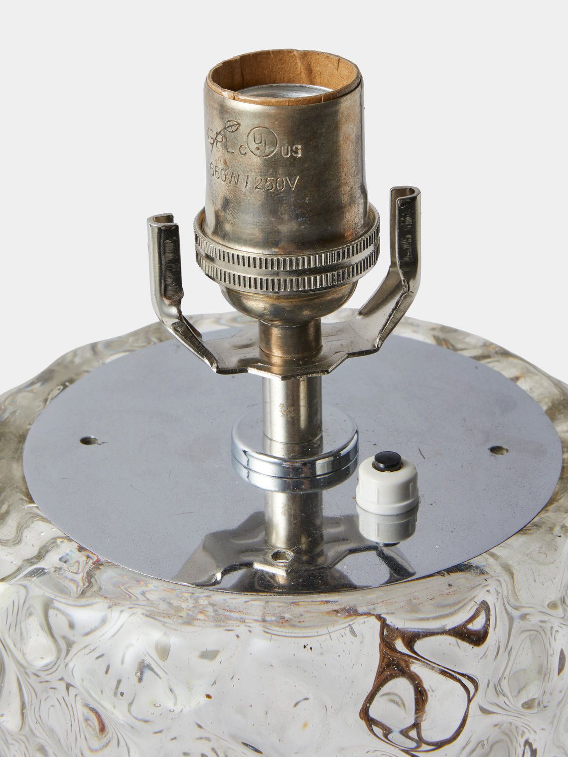 Antique and Vintage - 1940s Flavio Poli Murano Glass Table Lamp - Clear - ABASK