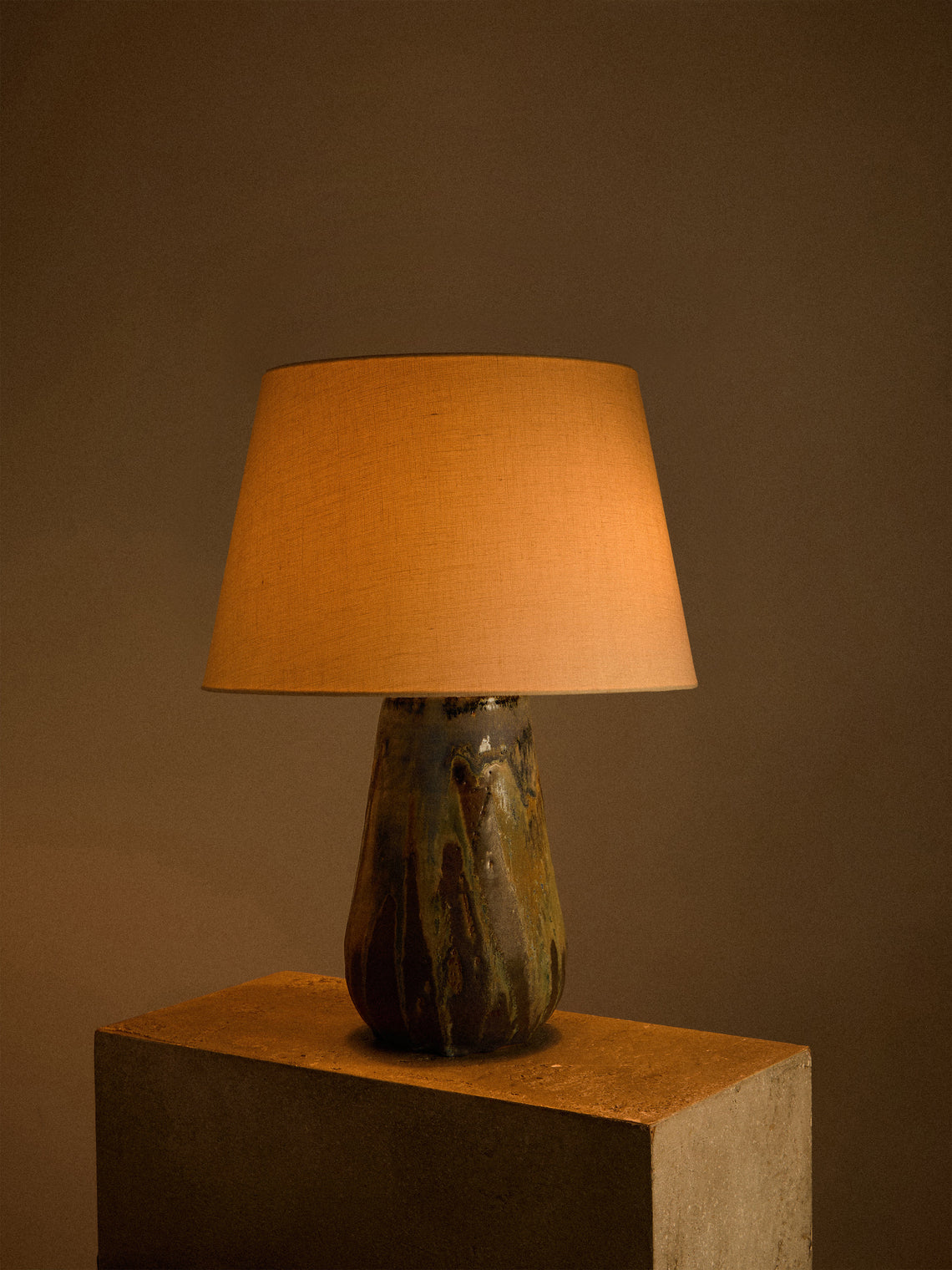 Peter Speliopoulos Projects - Hand-Glazed Stoneware Table Lamp - Blue - ABASK