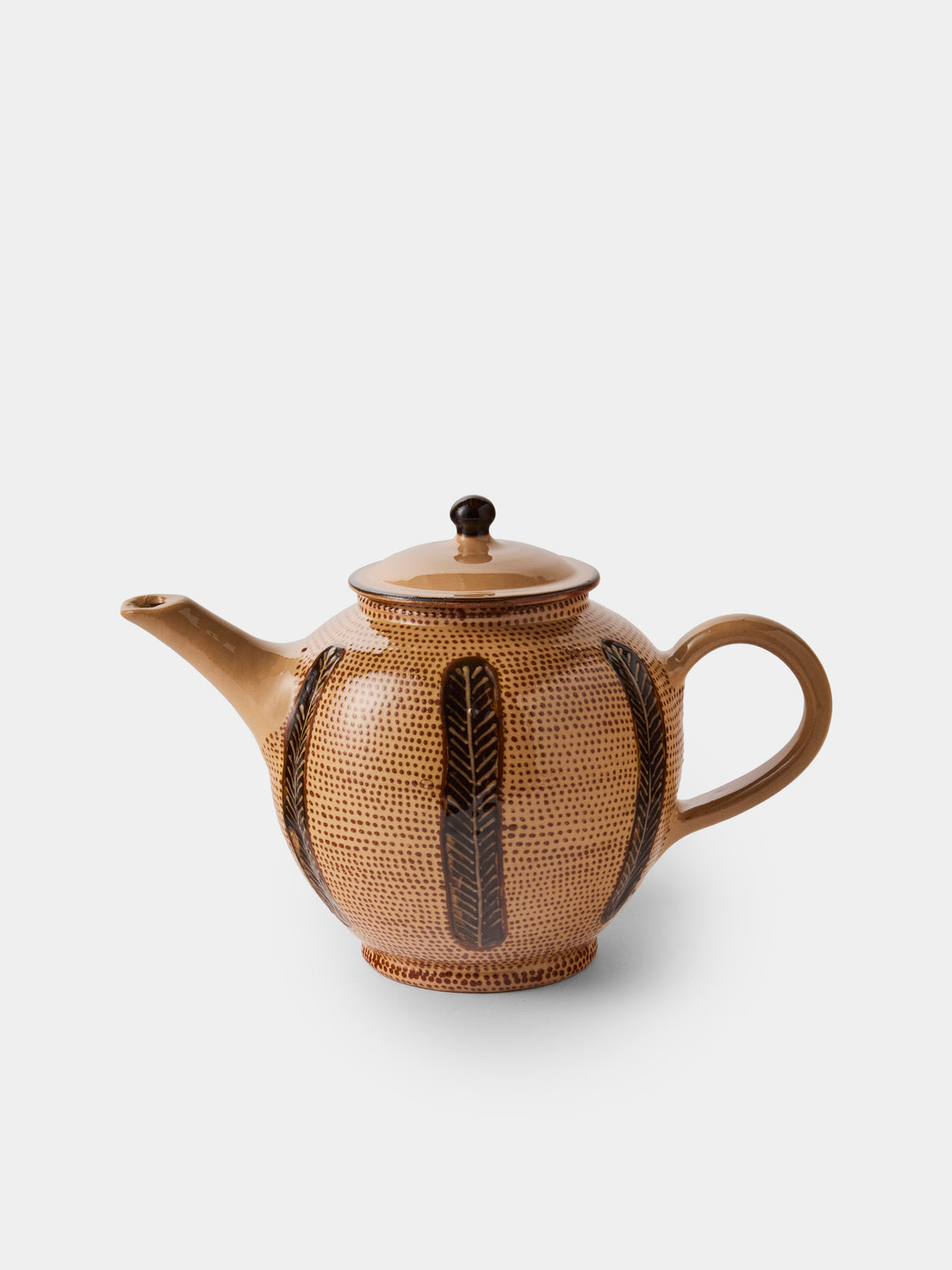 Poterie d’Évires - Stripes and Dots Hand-Painted Ceramic Small Teapot - Cream - ABASK - 