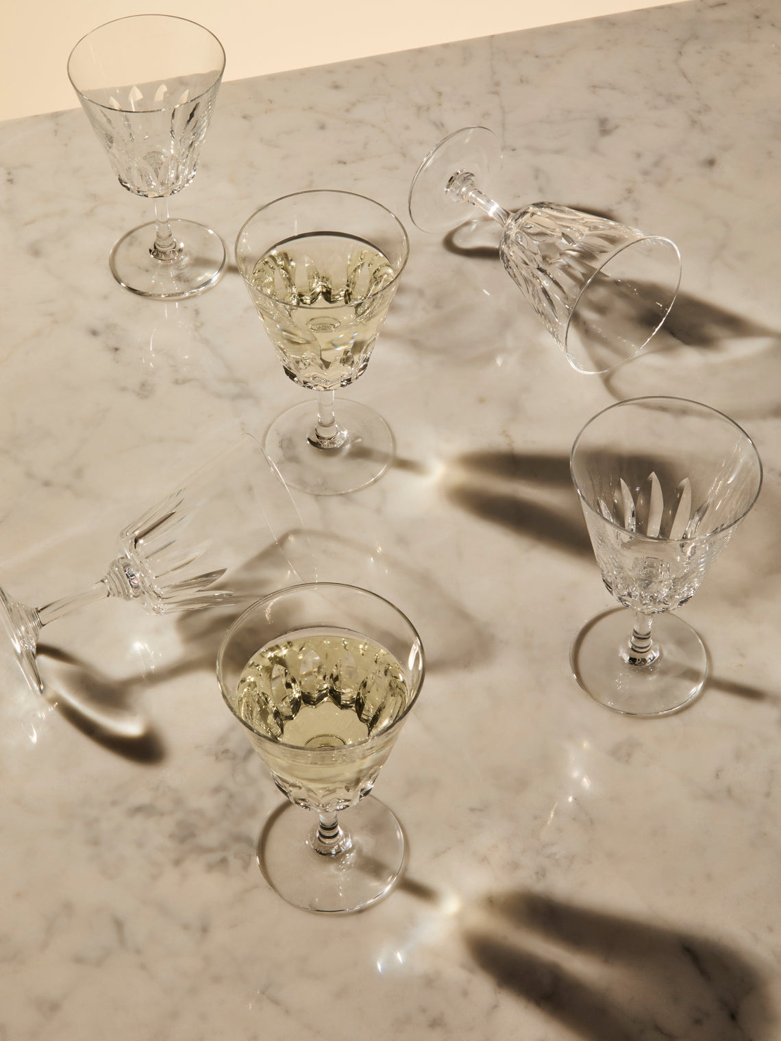 Antique and Vintage - 1970s Baccarat Crystal  Wine Glasses (Set of 10) - Clear - ABASK