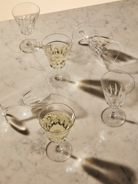 Antique and Vintage - 1970s Baccarat Crystal  Wine Glasses (Set of 10) - Clear - ABASK