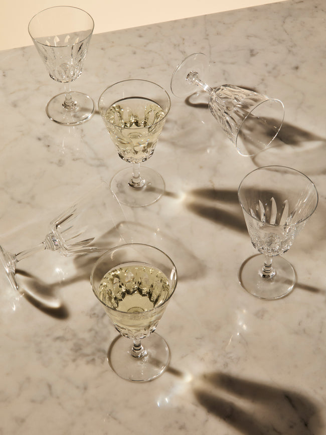 Antique and Vintage - 1970s Baccarat Crystal  Wine Glasses (Set of 10) - Clear - ABASK