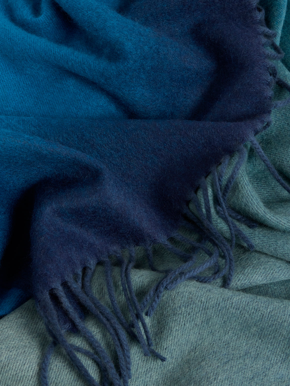 Begg x Co - Nuance Ombré Cashmere Throw (72in/1.8m) - Blue - ABASK