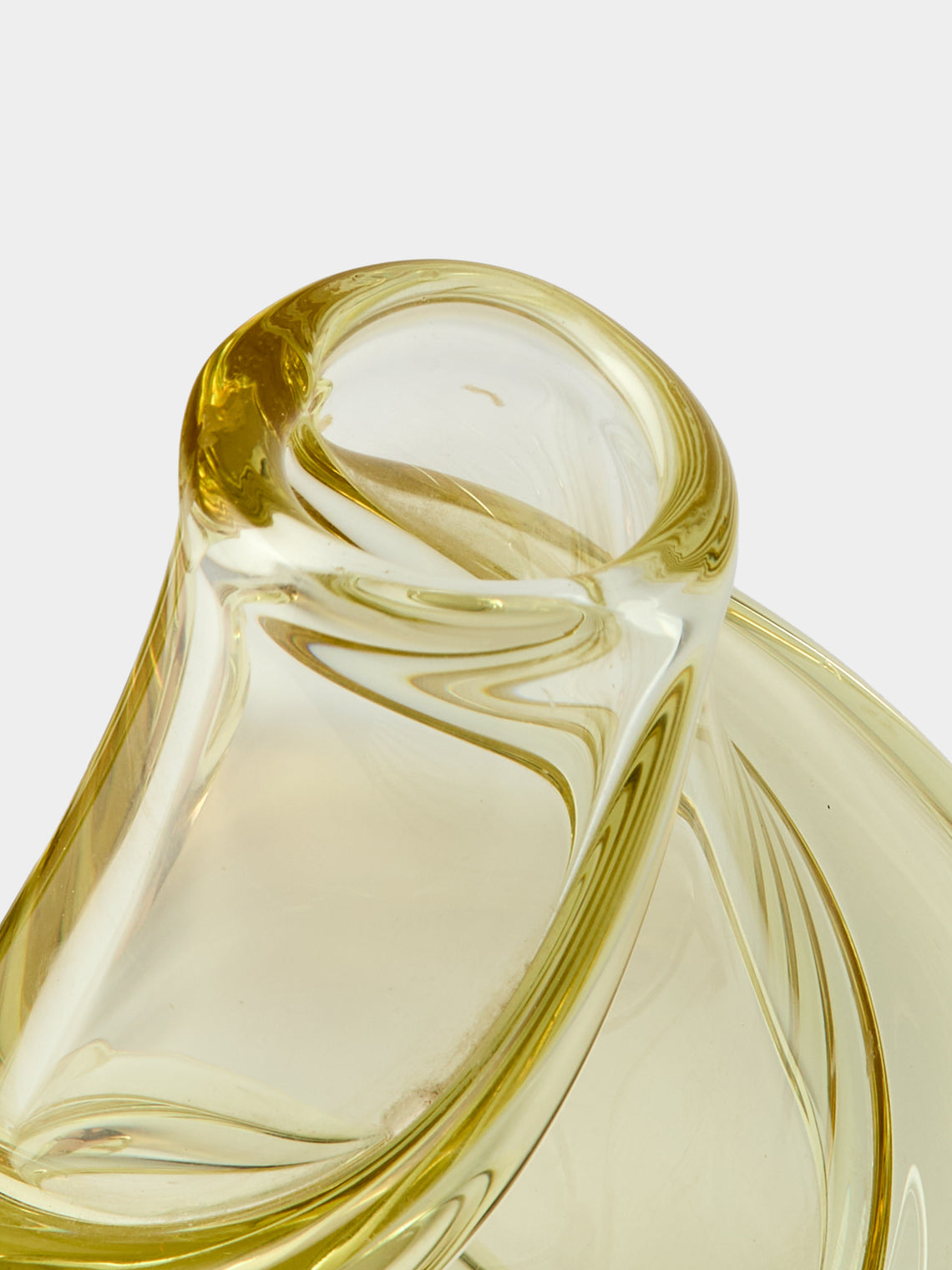 Antique and Vintage - Mid-Century Glass Vase (6.5in/16.5cm) - Yellow - ABASK
