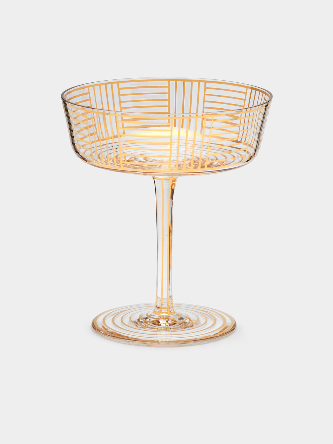 Lobmeyr - Series B Hand-Painted Crystal Champagne Coupe - Gold - ABASK - 