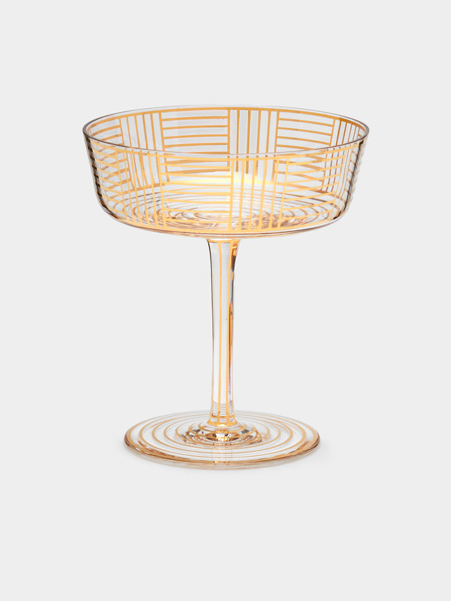 Lobmeyr - Series B Hand-Painted Crystal Champagne Coupe - Gold - ABASK - 