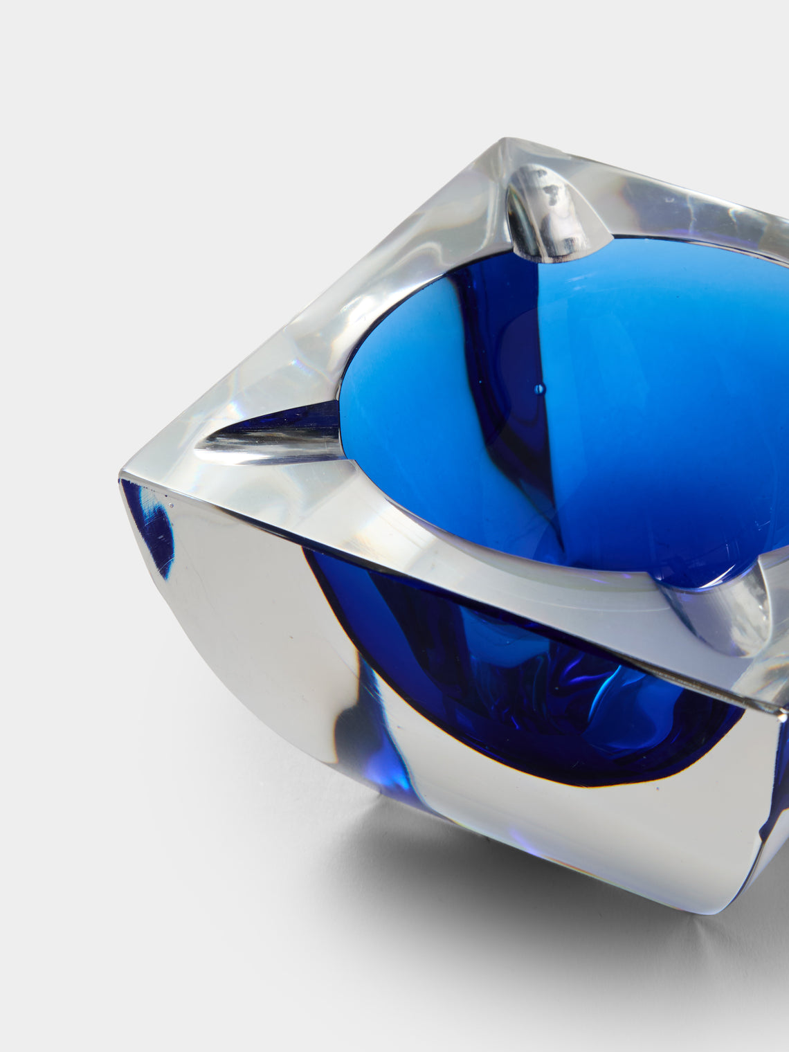 Antique and Vintage - 1970s Murano Glass Ashtray - Blue - ABASK