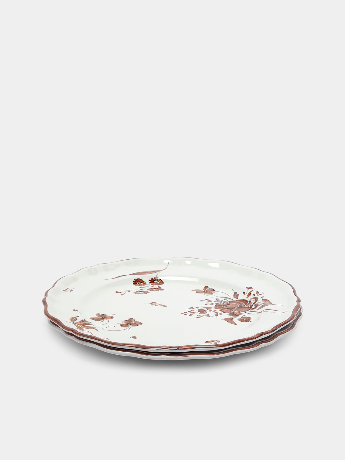 Z.d.G - Camaïeu Hand-Painted Ceramic Dinner Plates (Set of 2) - Brown - ABASK