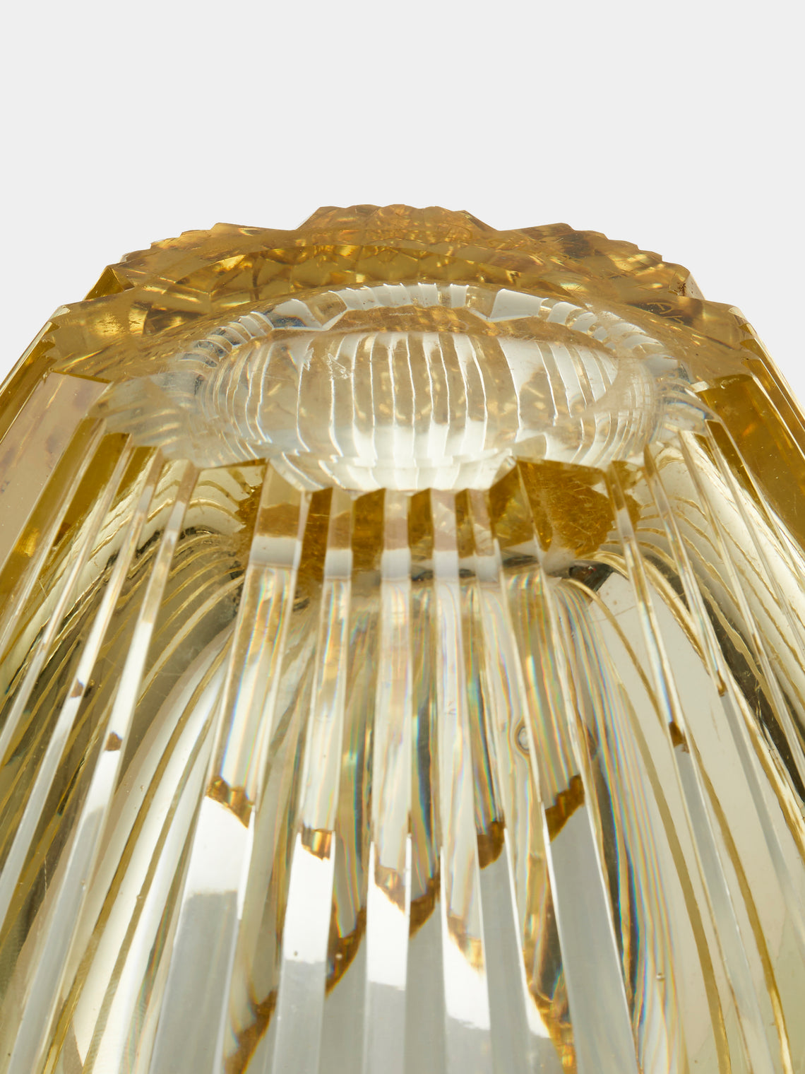 Antique and Vintage - 1950s Daum Crystal Vase (7in/17.5cm) - Yellow - ABASK