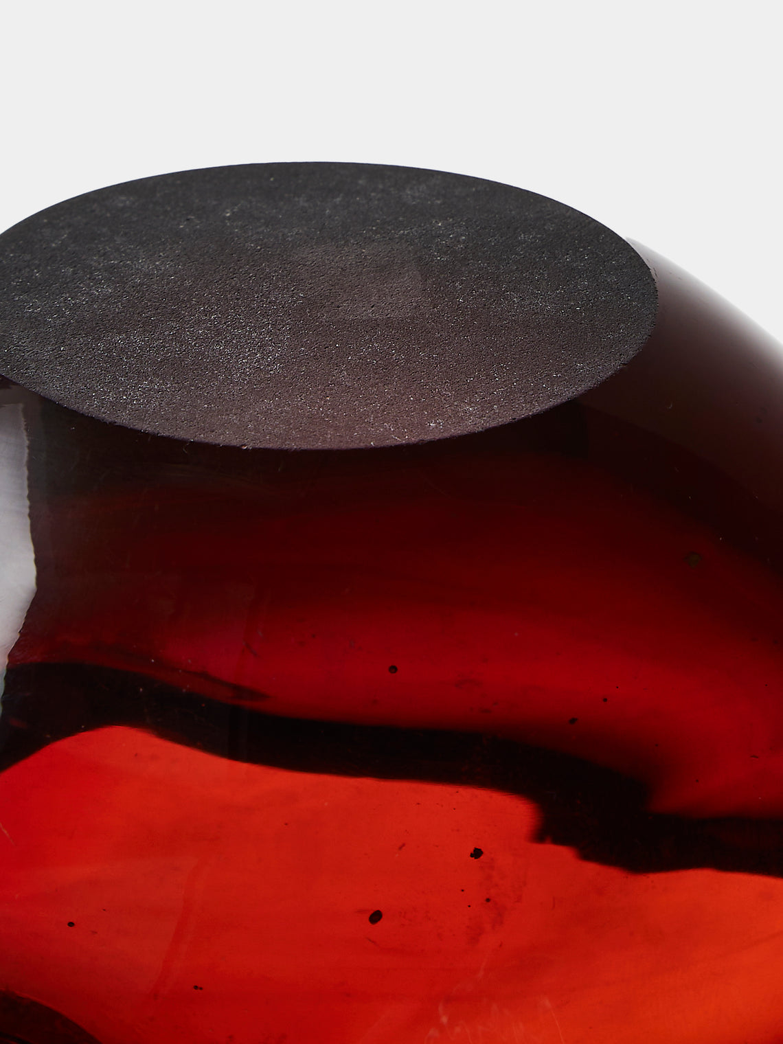 Antique and Vintage - Mid-Century Glass Ashtray - Red - ABASK