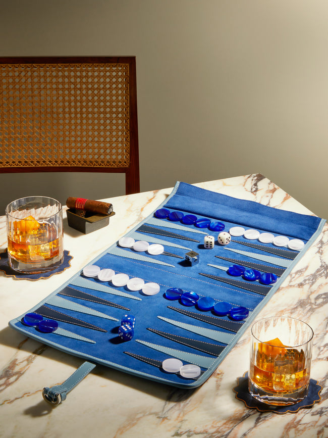 Hector Saxe - Leather Travel Backgammon Set -  - ABASK