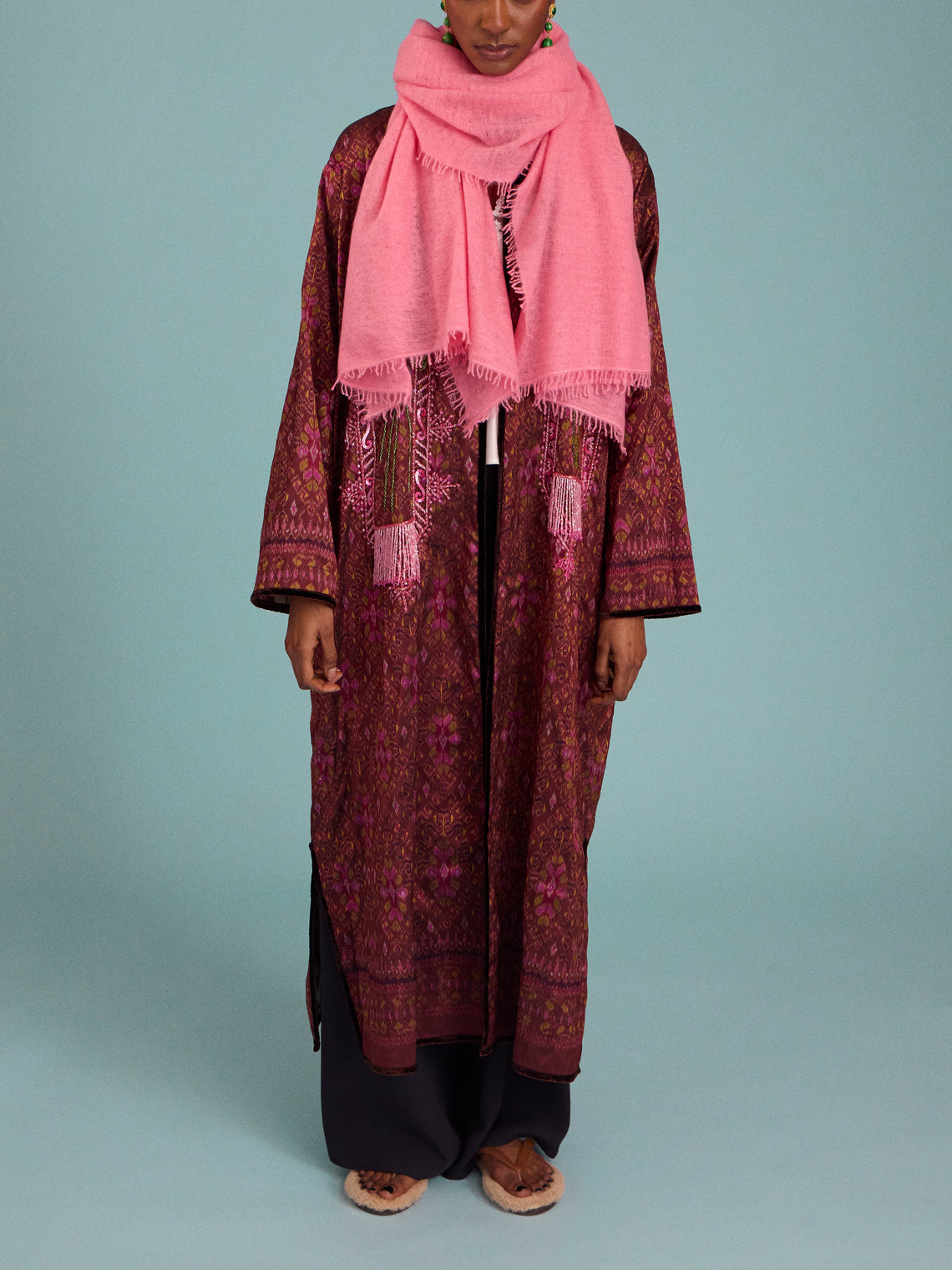 Denis Colomb - Fuzzy Feutre Cashmere Shawl | One Size - Pink - ABASK