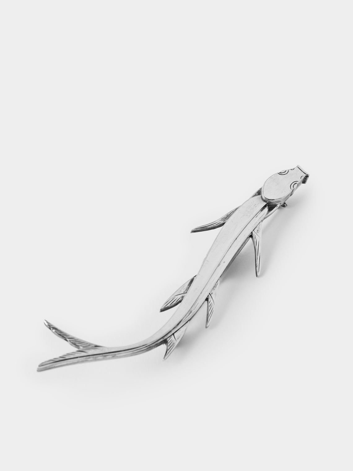 Antique and Vintage - 1956 Wiwen Nilsson Fish Sterling Silver Brooch - Silver - ABASK