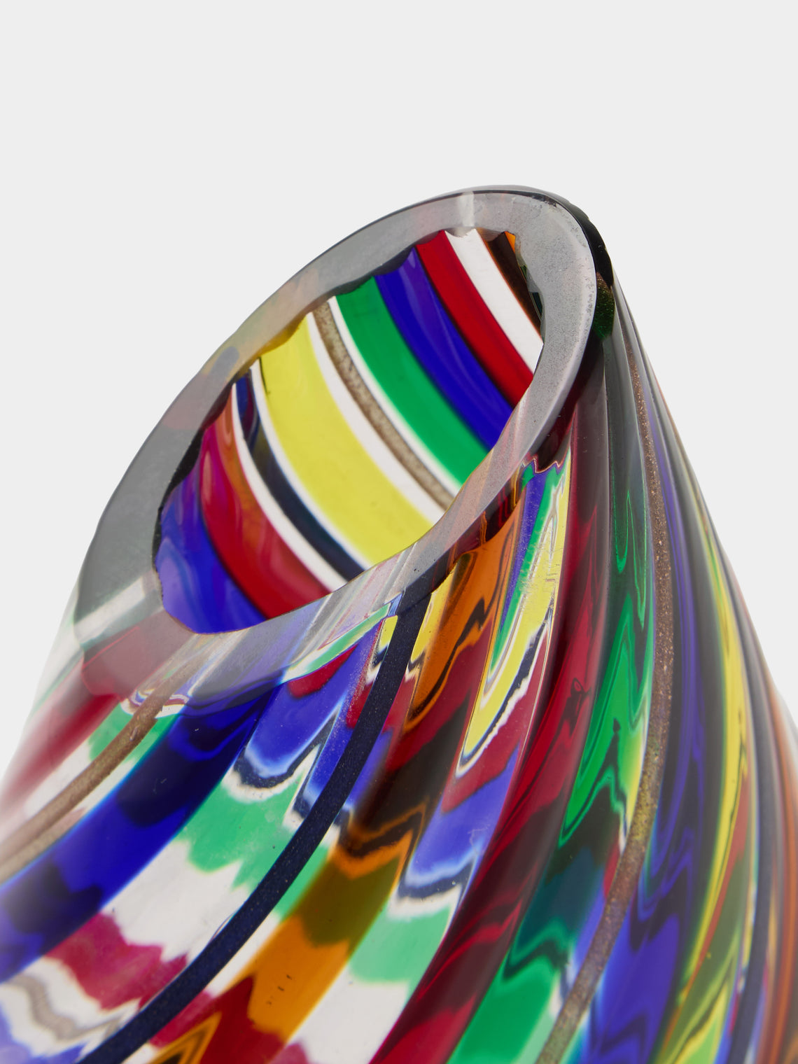 Antique and Vintage - 1970s Galliano Ferro Murano Glass Vase (6in/15cm) - Blue - ABASK