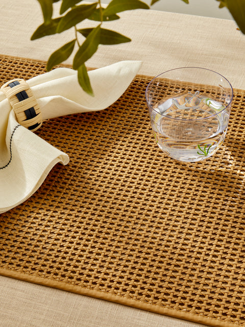 Pigment France - Pascale Plaited Leather Placemat - Brown - ABASK