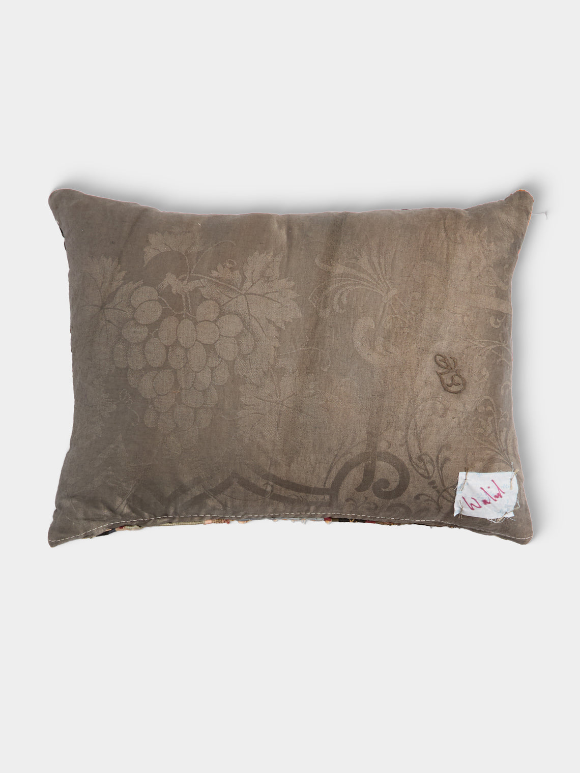 By Walid - 19th-Century Log Cabin Patchwork Damask Cushion (19.5in/50cm) - Multiple - ABASK
