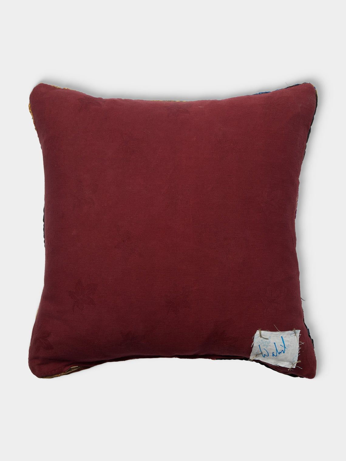 By Walid - 19th-Century Log Cabin Patchwork Damask Cushion (16.5in/42cm) - Multiple - ABASK
