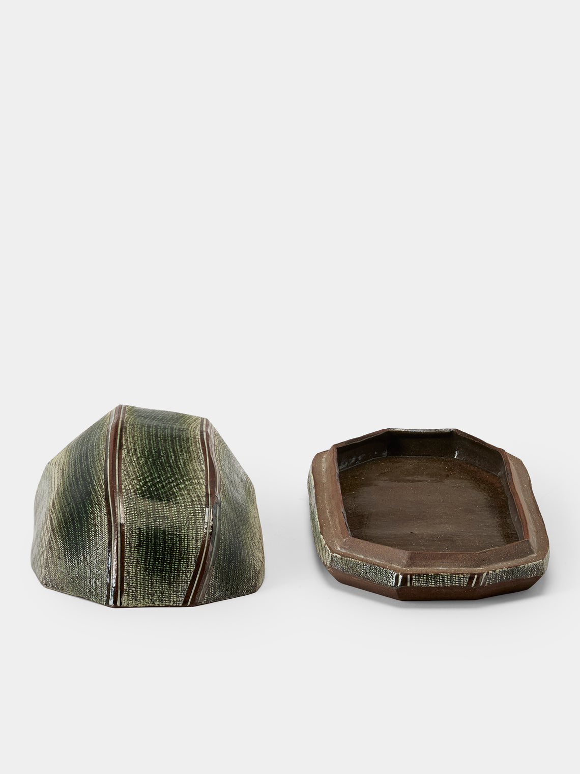 Masumi Ando - Textured Ceramic Tray (10.5in/27cm) - Green - ABASK