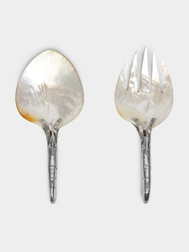 Objet Luxe - Silver-Plated and Mother-of-Pearl Servers (Set of 2) -  - ABASK - 
