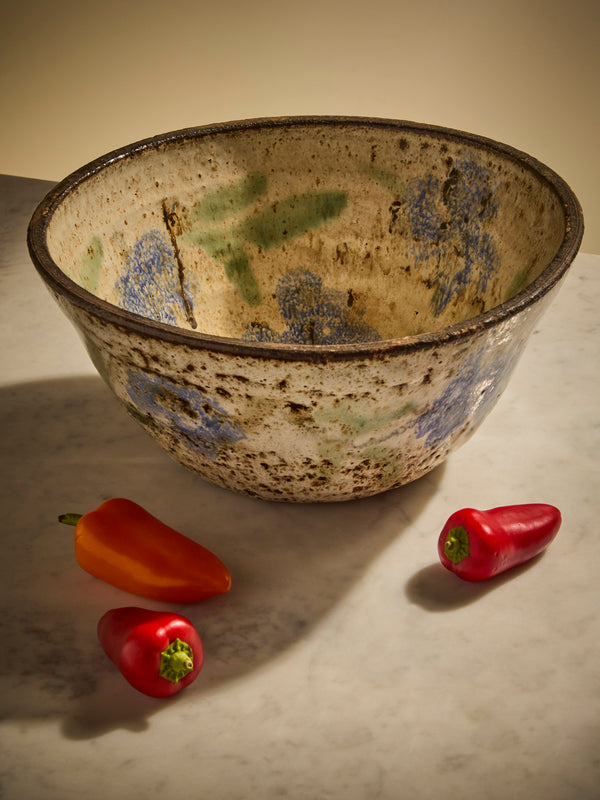 Antique and Vintage - Mid-Century Albert Thiry Ceramic Bowl - Beige - ABASK
