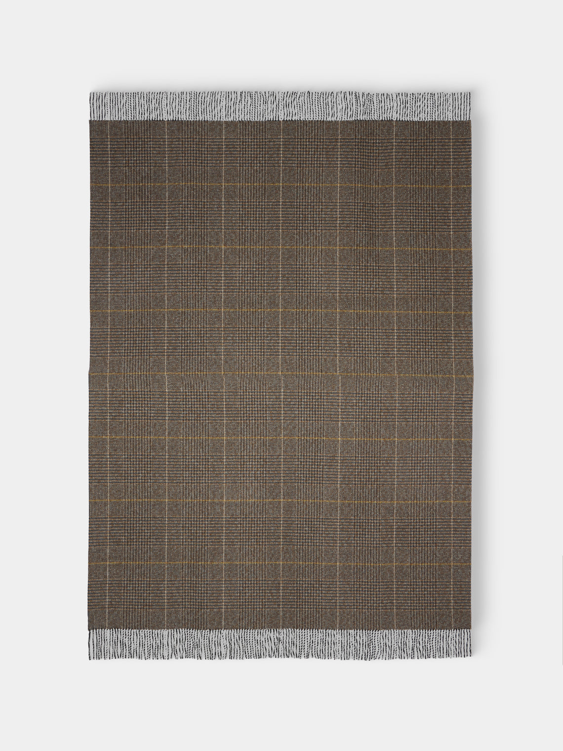 Johnstons of Elgin - Tweed Wool Throw (75in/1.9m) - Brown - ABASK - 