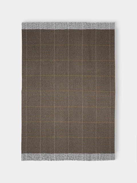 Johnstons of Elgin - Tweed Wool Throw (75in/1.9m) - Brown - ABASK - 