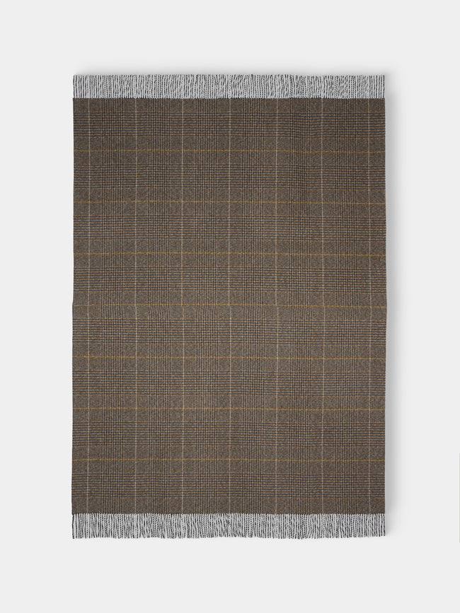 Johnstons of Elgin - Tweed Wool Throw (75in/1.9m) - Brown - ABASK - 
