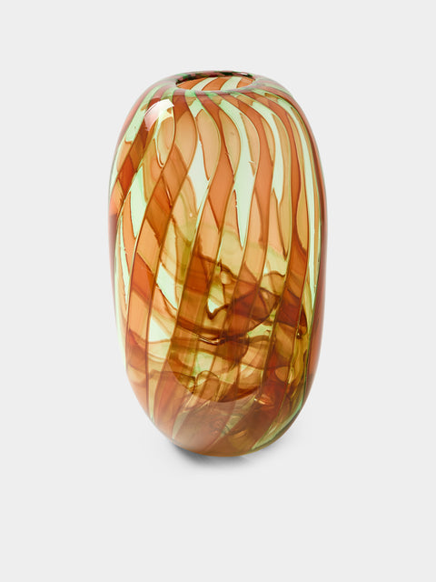 Moonarij - Oona Hand-Blown Glass Vase (15.5in/40cm) - Orange - ABASK - 