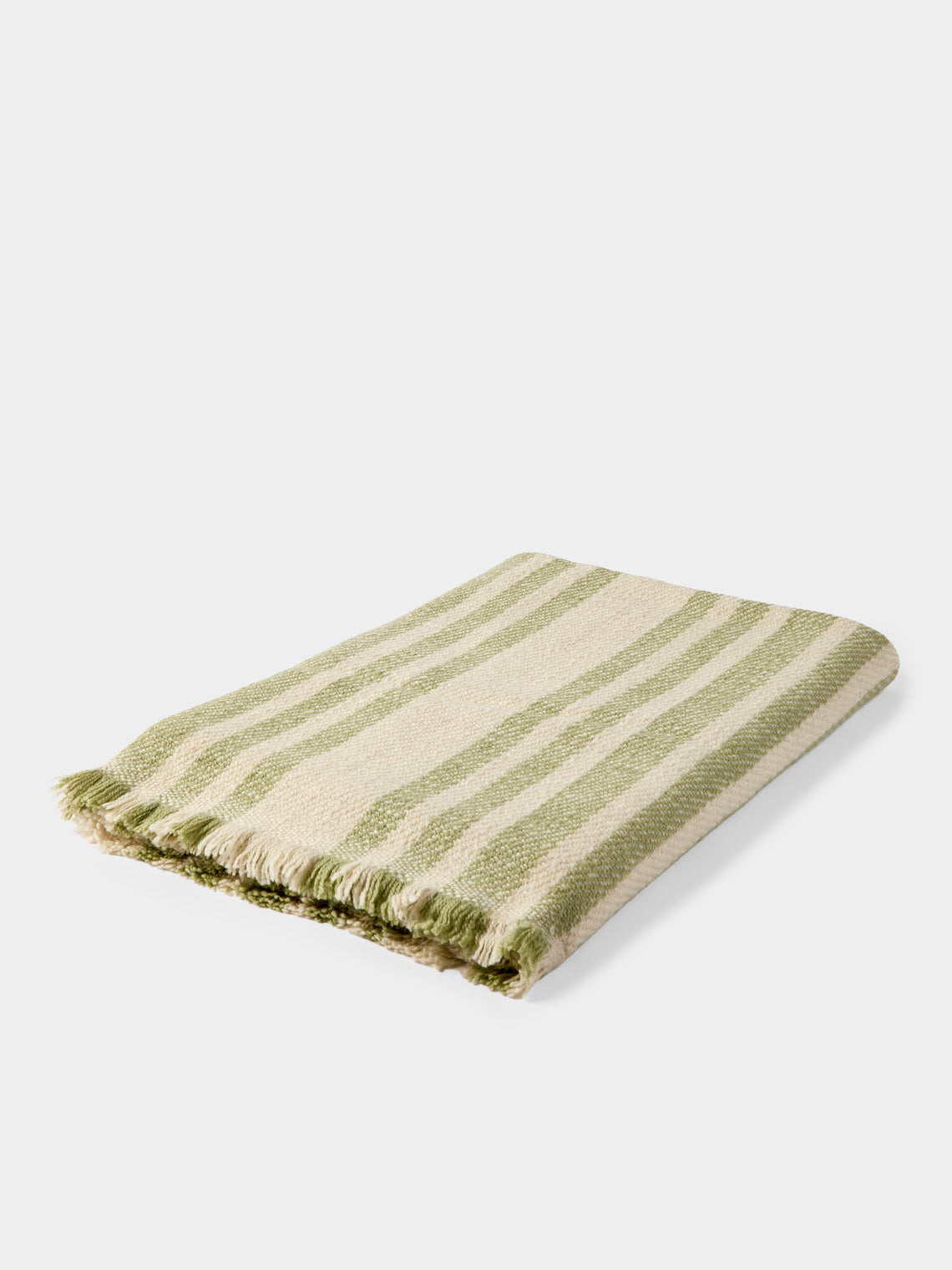 Me & K - Classic Stripes Cashmere Throw (67in/1.7m) - Cream - ABASK