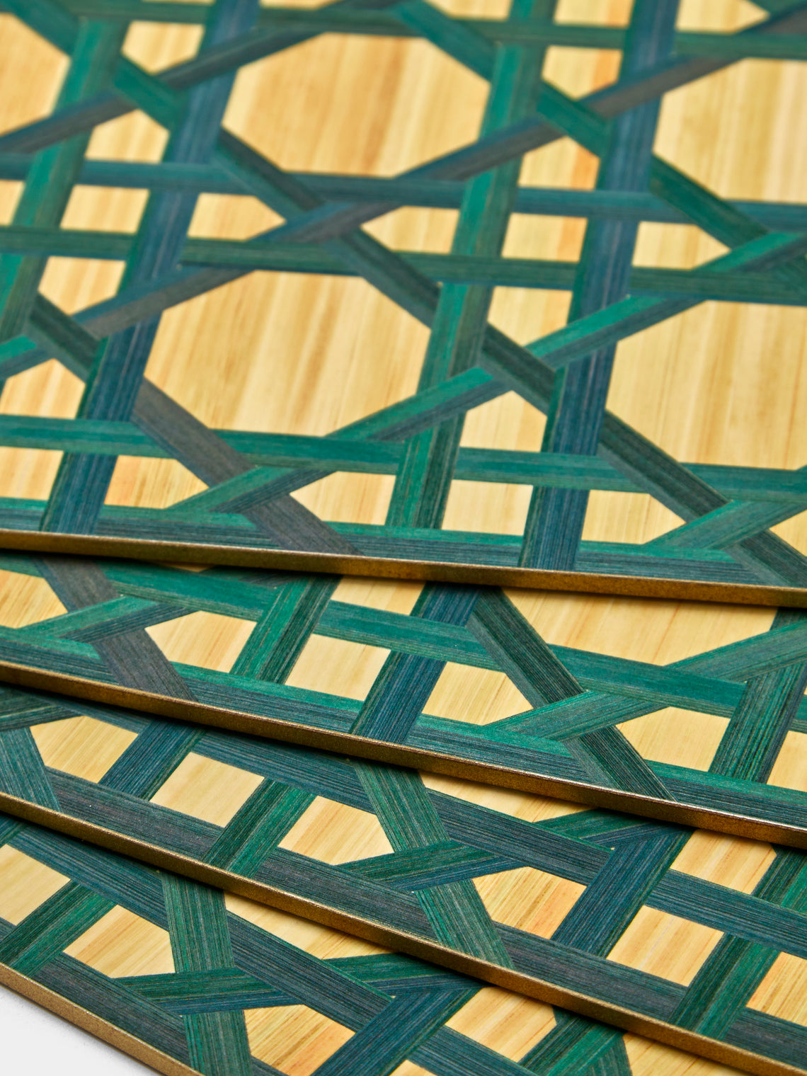 HestiaLiving - Epoch Wood Placemats (Set of 4) - Dark Green - ABASK