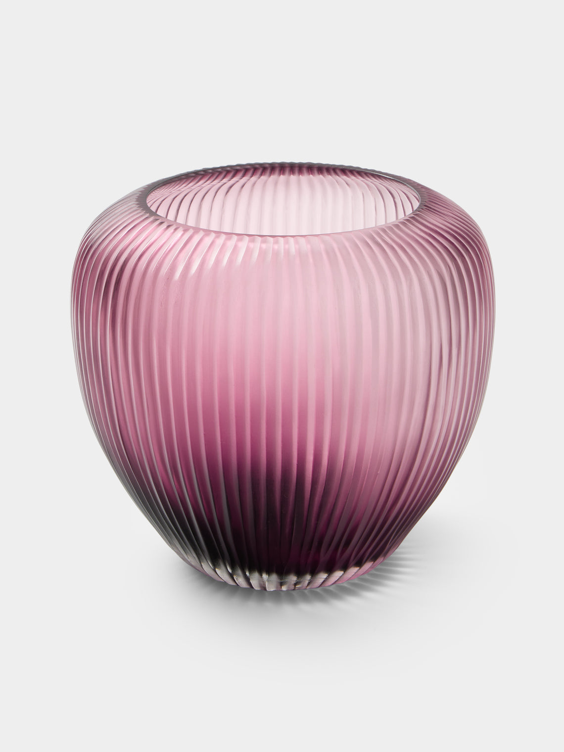 Micheluzzi Glass - Goccia Ametista Righe Hand-Blown Murano Glass Vase (8in/20cm) - Purple - ABASK - 