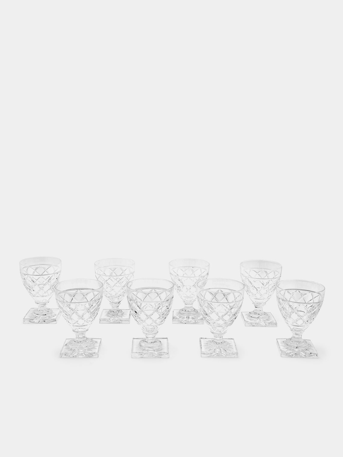 Antique and Vintage - 1930s Val Saint Lambert Crystal White Wine Glasses (Set of 8) -  - ABASK