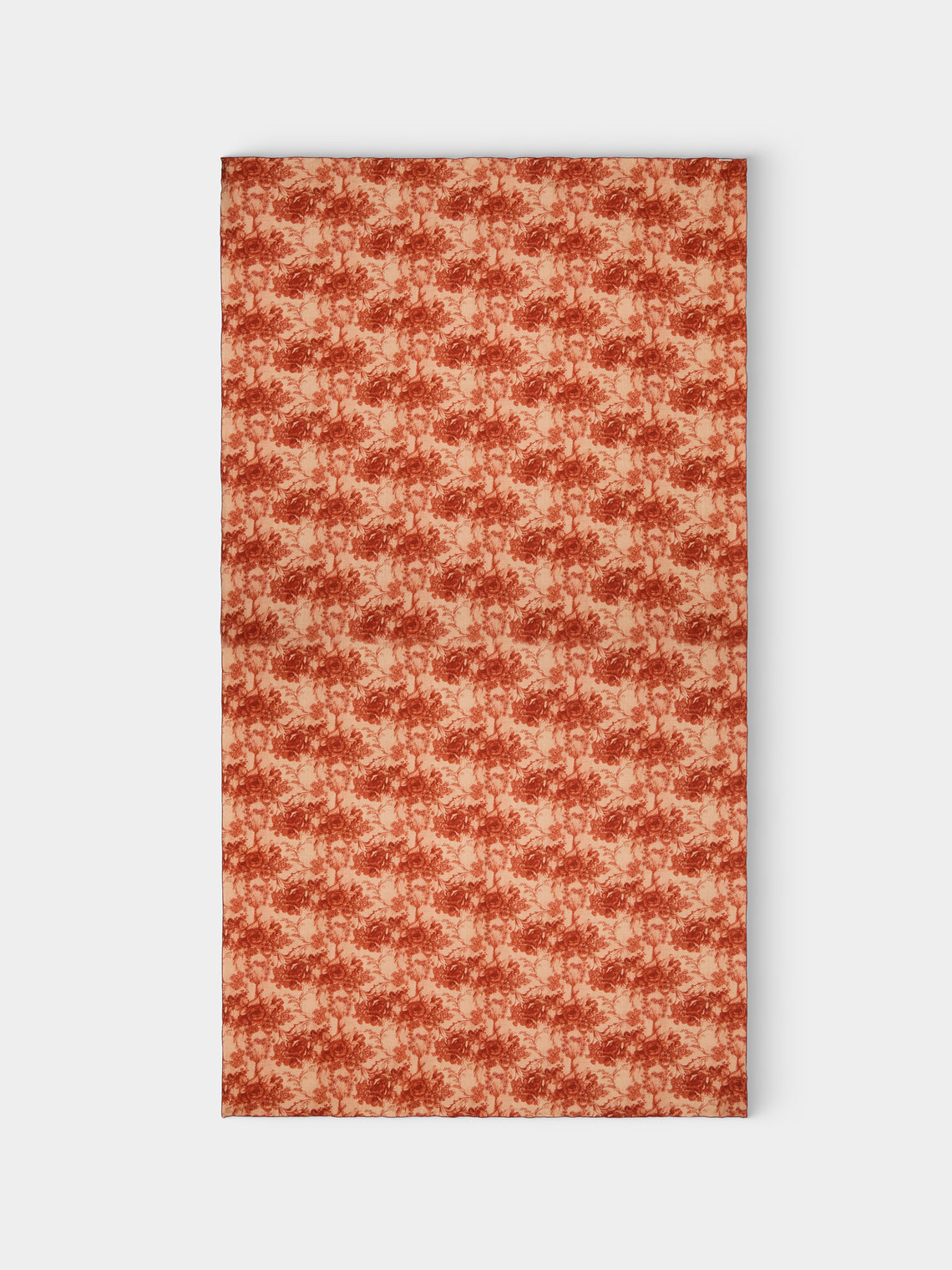 Borgo delle Tovaglie - Filo Rita Ruggine Embroidered Linen Rectangular Tablecloth (138in/3.5m) - Red - ABASK