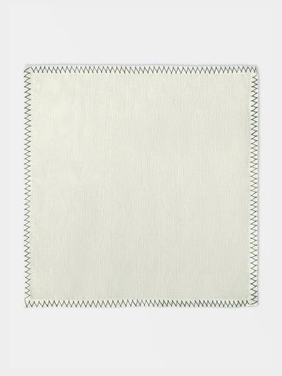 Anut Cairo - Zigzag Hand-Embroidered Linen Napkins (Set of 4) -  - ABASK