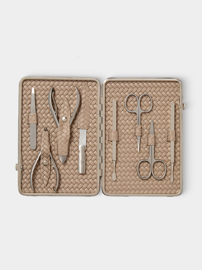 F. Hammann - Woven Leather Large Manicure Set - Beige - ABASK - 