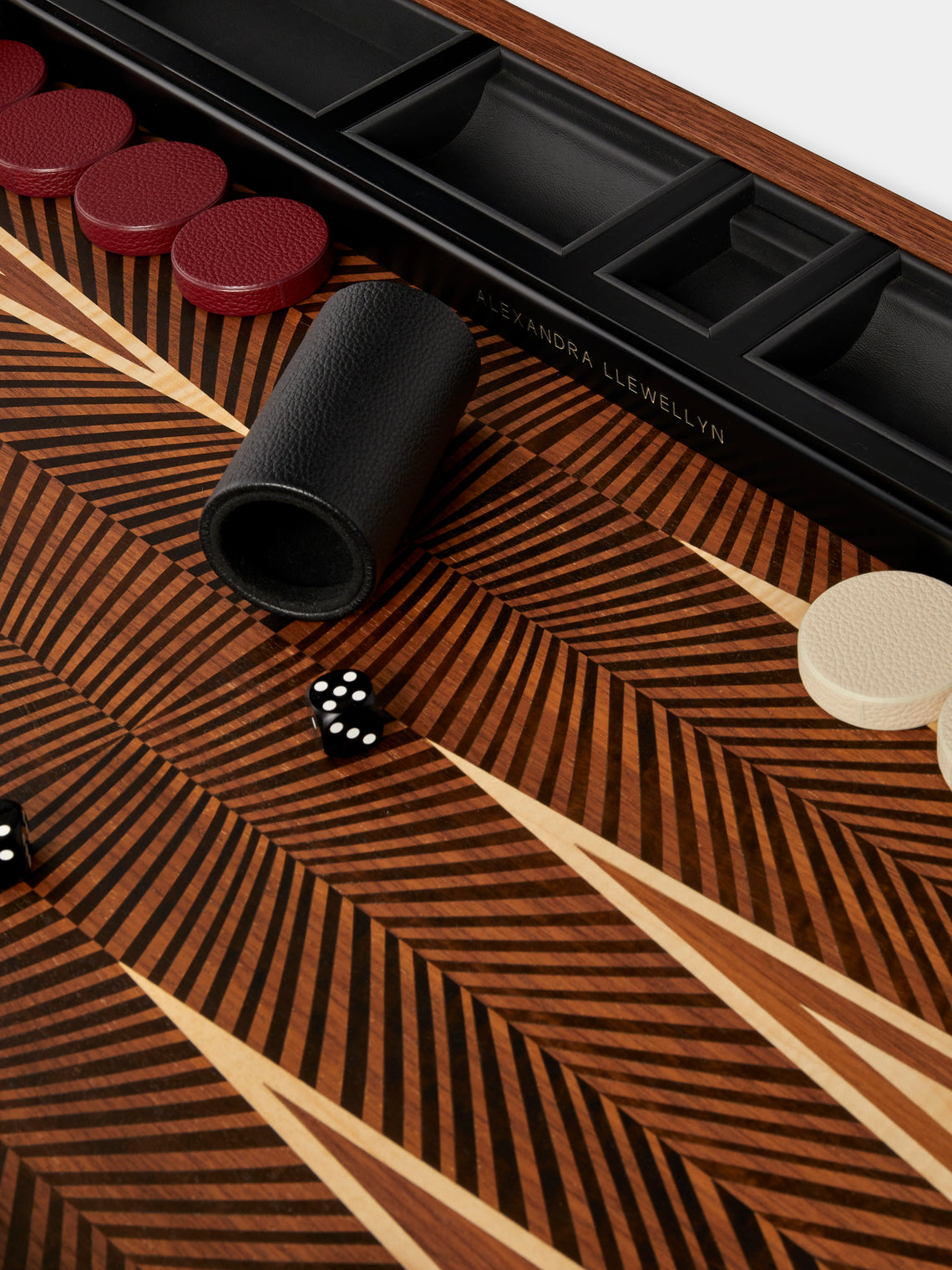 Alexandra Llewellyn - Geometric Walnut Marquetry Backgammon Set - Brown - ABASK