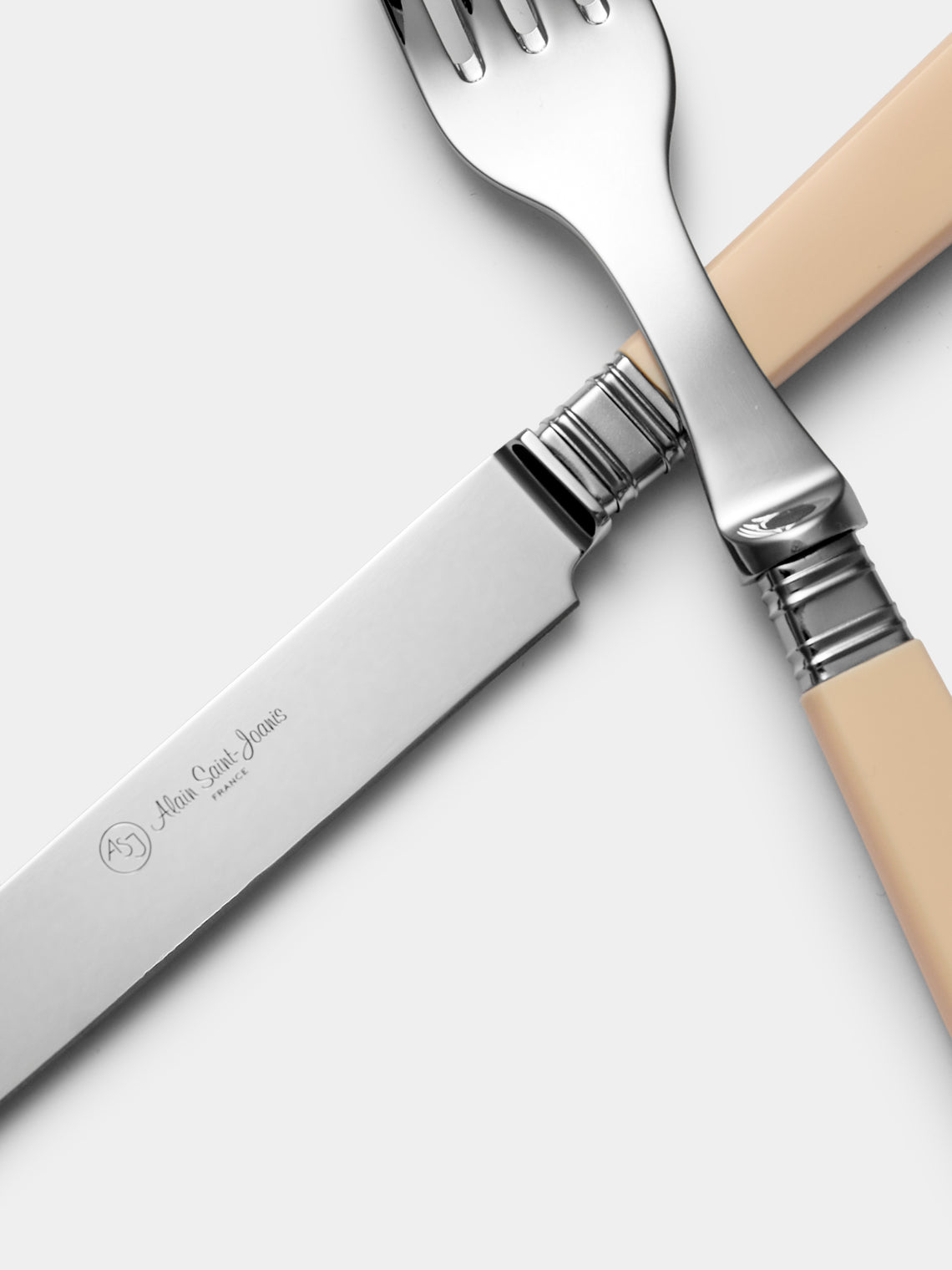 Alain Saint-Joanis - | Set of 4 Pieces | Joyau Resin Dinner Cutlery - Cream - ABASK