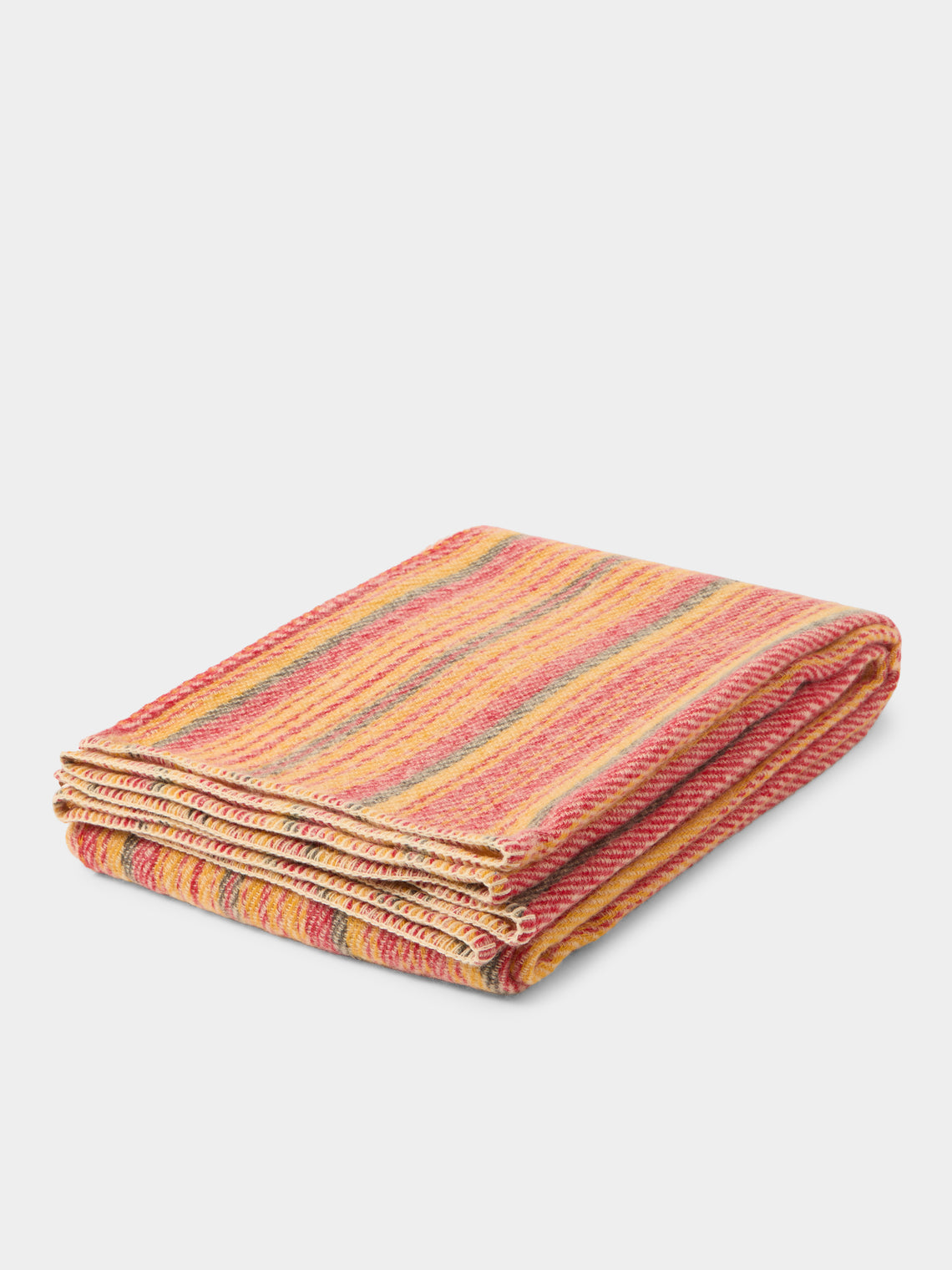 The Stroud - Red Sky Cotswold Lion Wool Blanket (79in/2m) - Multiple - ABASK