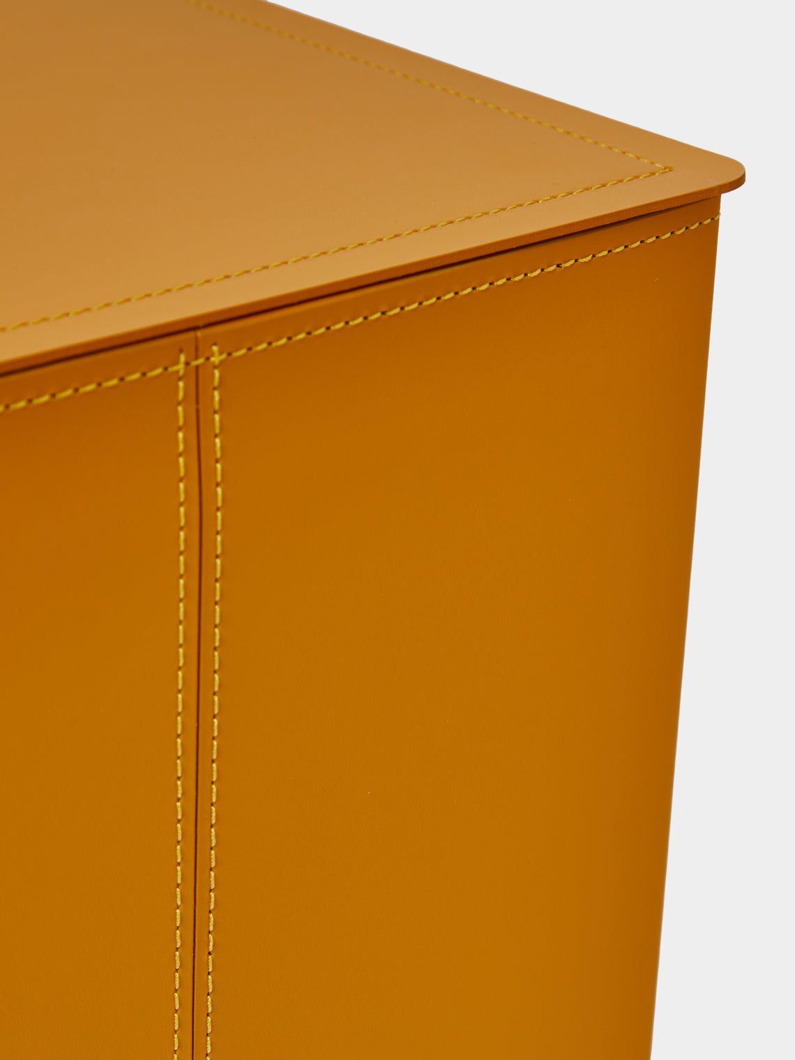 RUDI - Bino Leather Square Lidded Wastepaper Bin - Yellow - ABASK