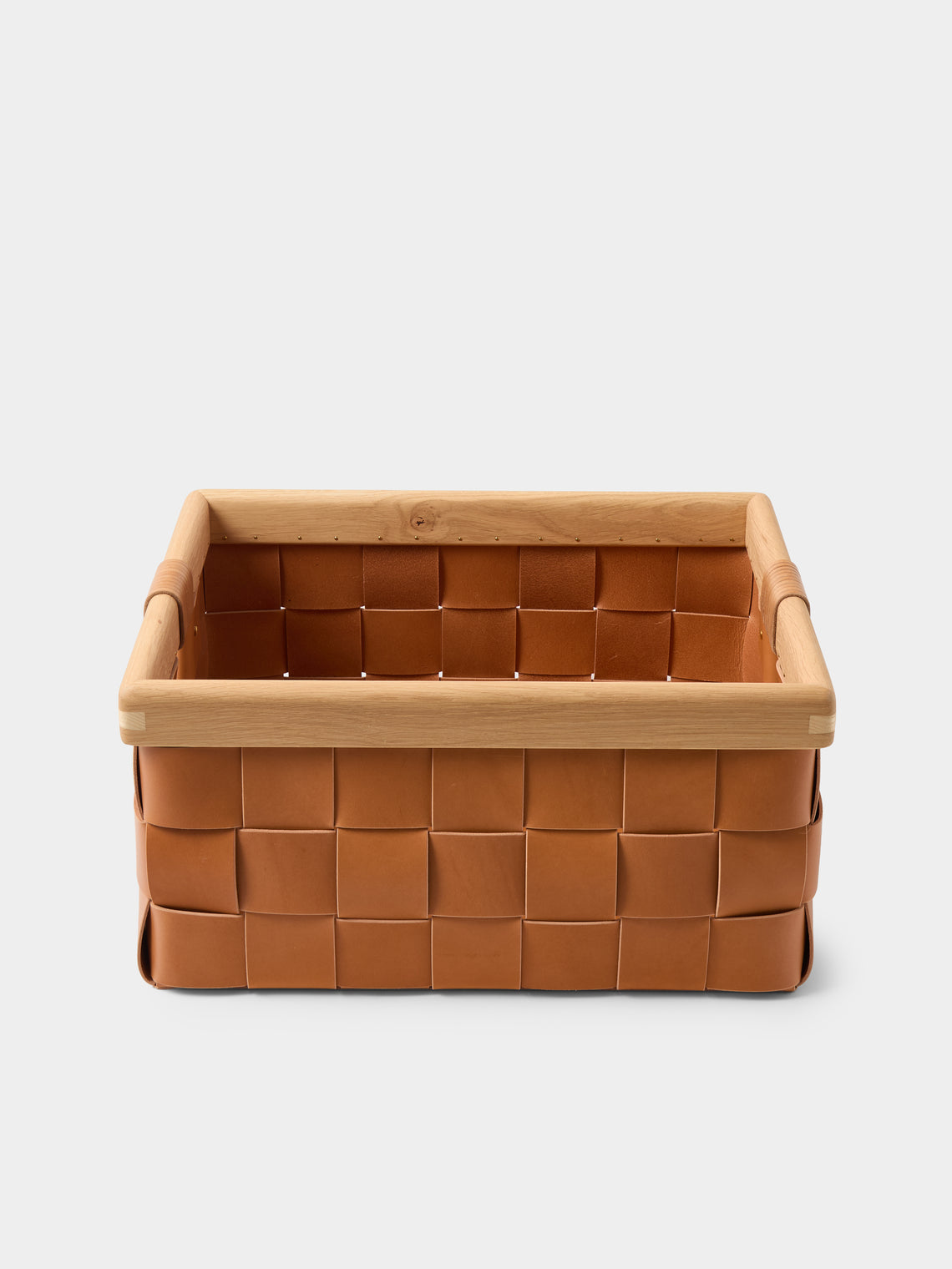 Otzi Studio - Seron Woven Leather Low Basket - Tan - ABASK - 