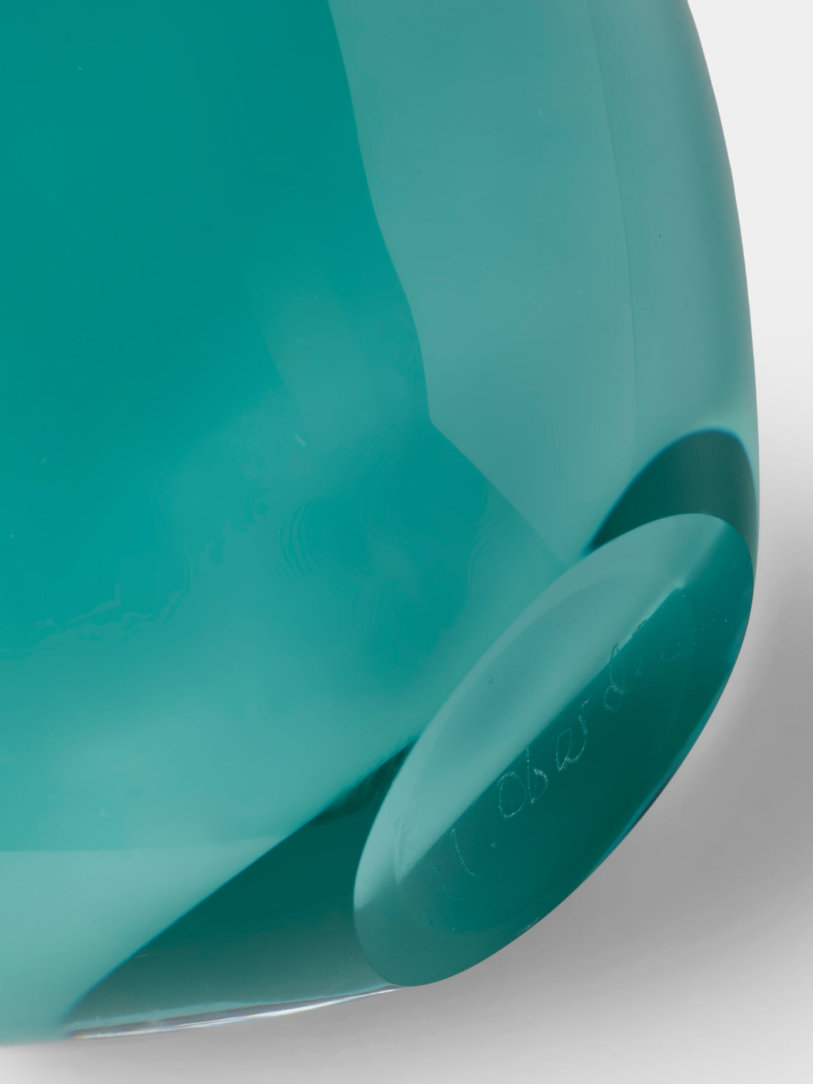 Michèle Oberdieck - Turquoise Seas II Hand-Blown Glass Vase (14.5in/37cm) - Green - ABASK