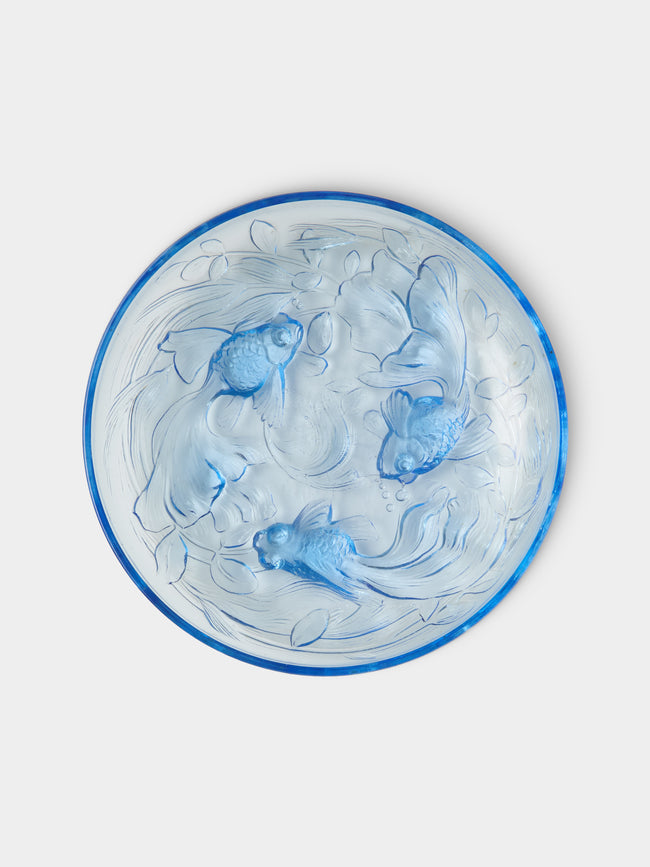 Antique and Vintage - 1930s Verlys Crystal Platter - Blue - ABASK - 