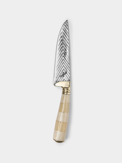 Poglia - Florence Signature Horn and Bone Knife - Cream - ABASK - 