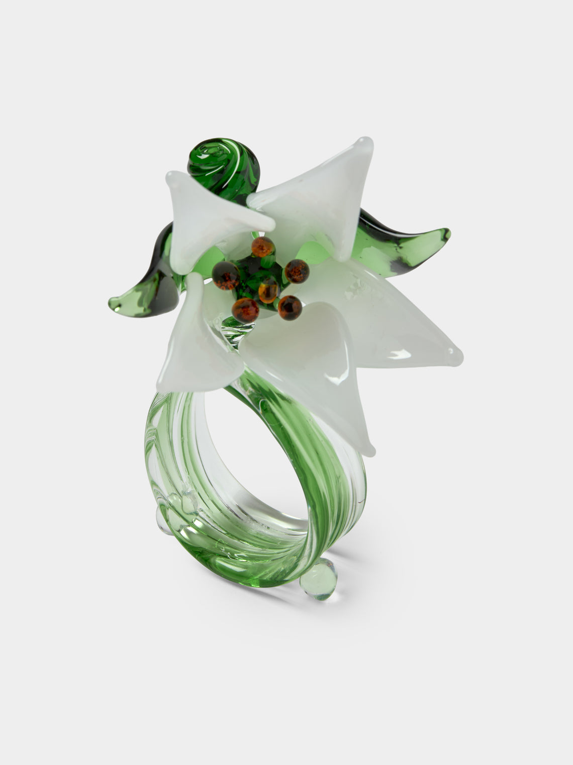 Casarialto - | Set of 6 | Floral Garden Hand-Blown Glass Napkin Rings - Multiple - ABASK